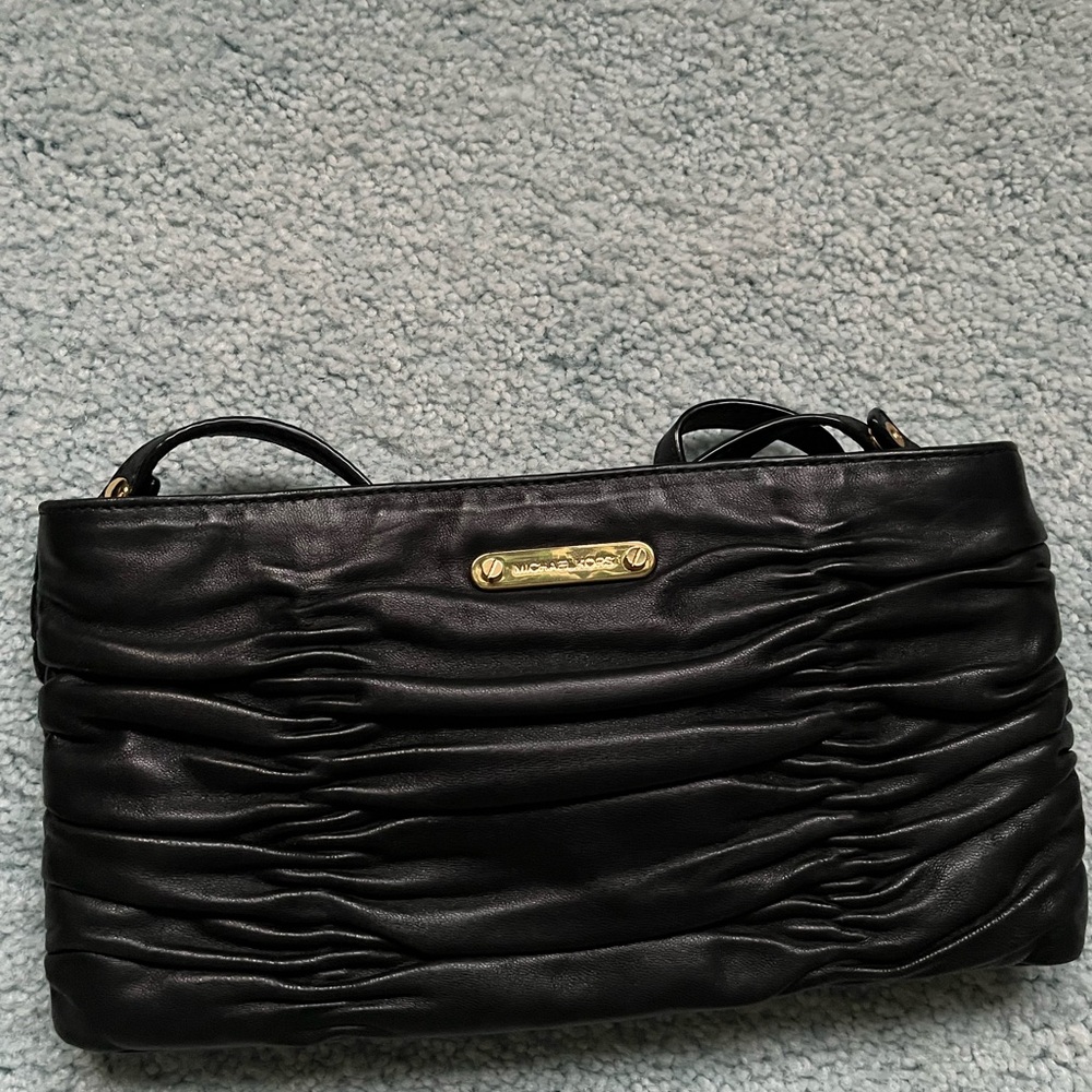 Michael Kors Black Ruched Shoulder Bag